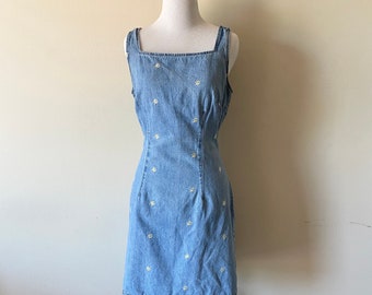 black fitted denim dress