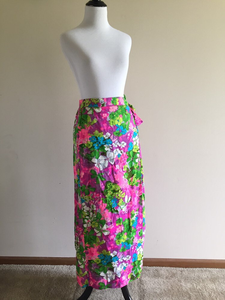 60s Skirt Vintage Wrap Skirt Vintage Floral Skirt 60s - Etsy