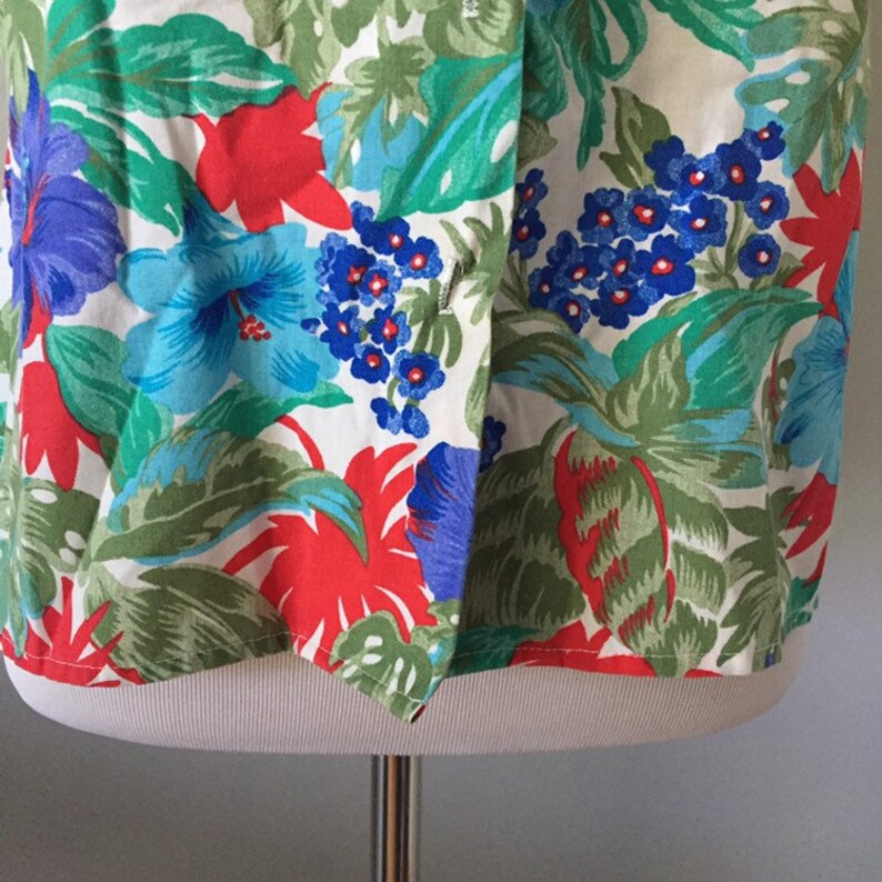 90s top vintage hawaiian shirt large vintage Vintage floral shirt womens vintage clothing dolman sleeves 80s top medium vintage