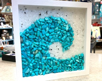 Turquoise Gemstone Gems Wave Beach Local Art Gift House Wall OBX Outer Banks
