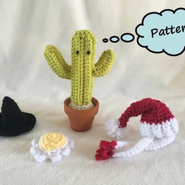 Dress-me-up Saguaro Cactus PDF Pattern, crochet pattern, amigurumi pattern