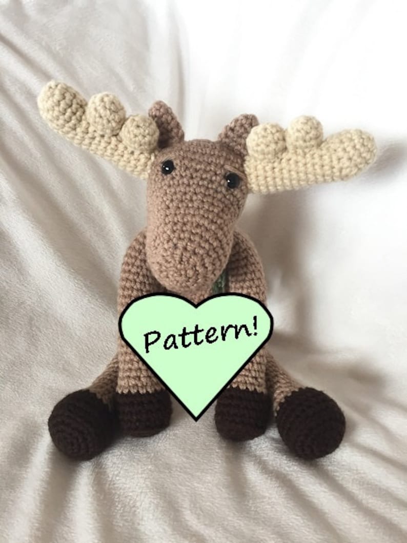 Enzo's Moose crochet pattern, moose crochet plush pattern, stuffed animal pattern, amigurumi pattern image 1