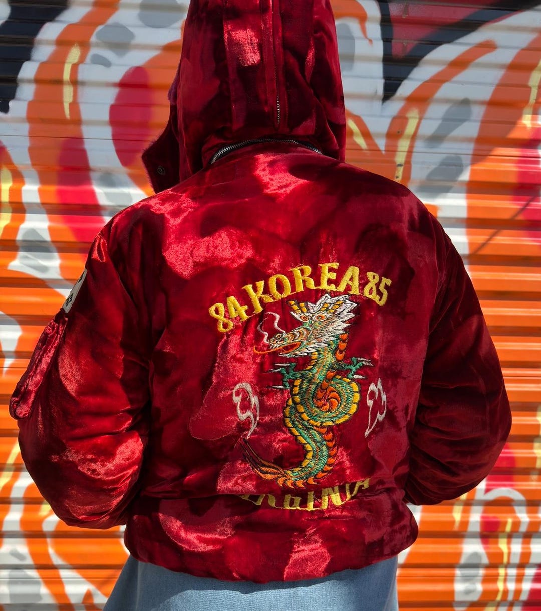1984-85 Crushed Velvet Embroidered KOREA SUKAJAN Tour Jacket 1984-85 Crushed Velvet Embroidered KOREA SUKAJAN Tour Jacket