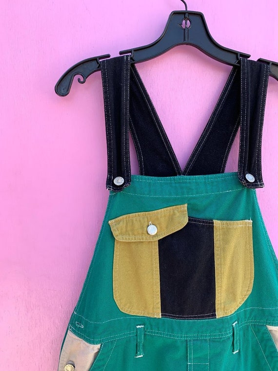 Rad 1990s Colorblock Cotton Overalls As-is - image 4