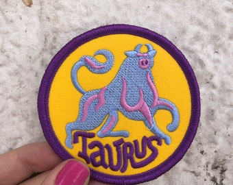 Taurus Zodiac Iron-On Circle Patch