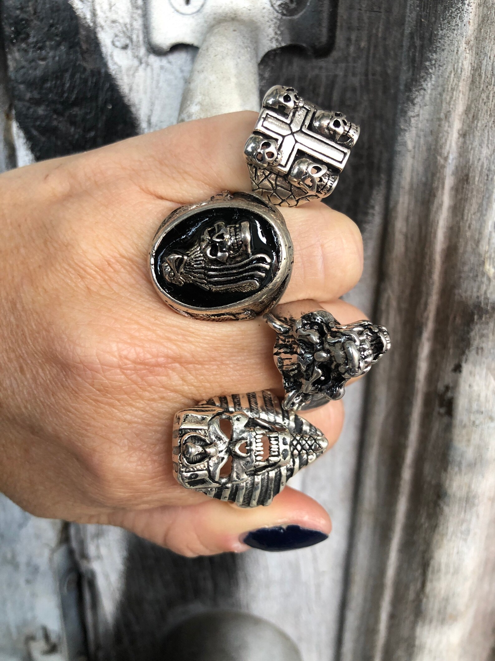 Vintage Assorted Men's Bulky Silver Rings Etsy