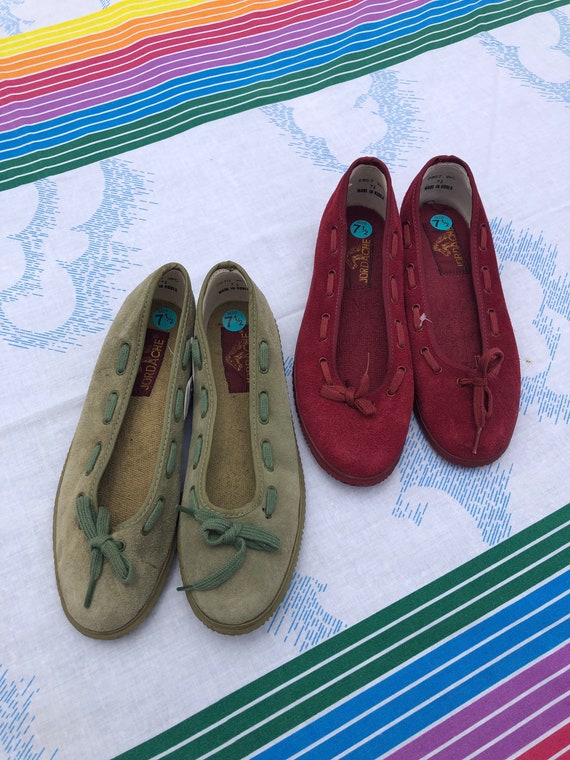 Vintage New Deadstock Jordache Suede Round Toe Fla