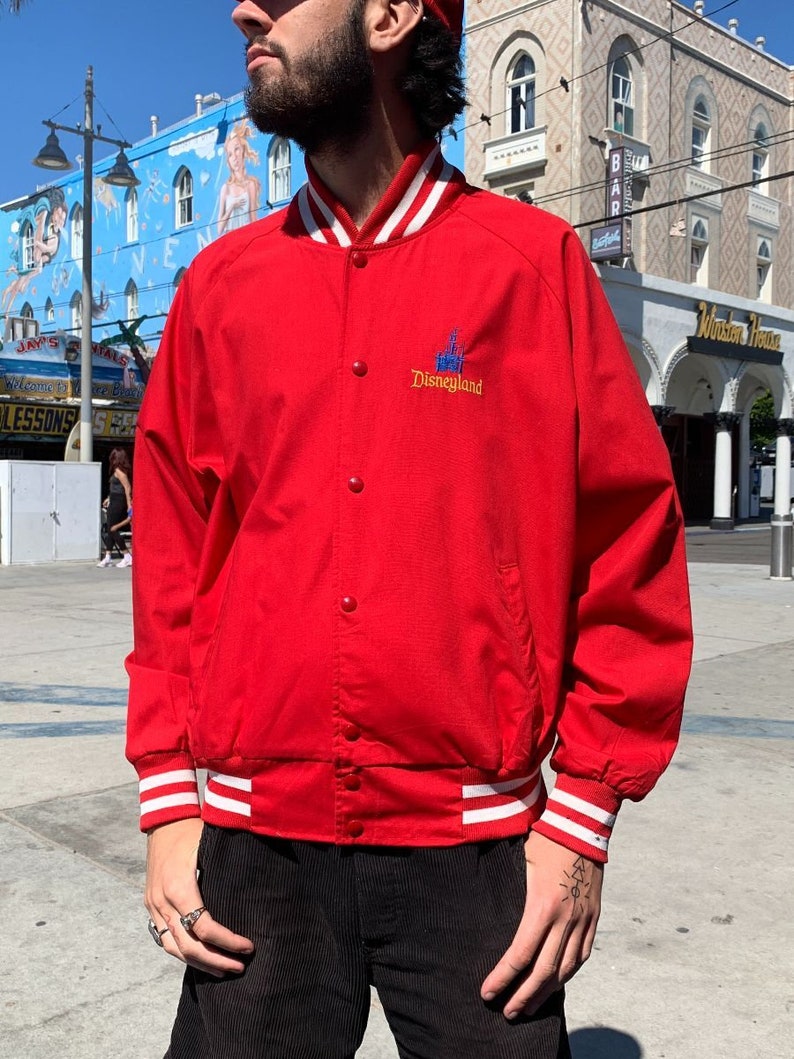 Vintage Disneyland Bomber Jacket W/ Disney Castle shops Logo Embroidery