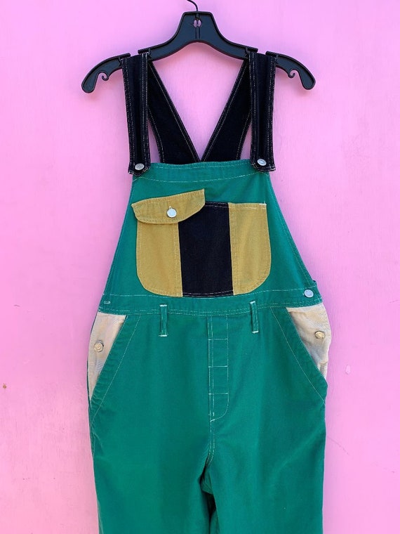 Rad 1990s Colorblock Cotton Overalls As-is - image 1