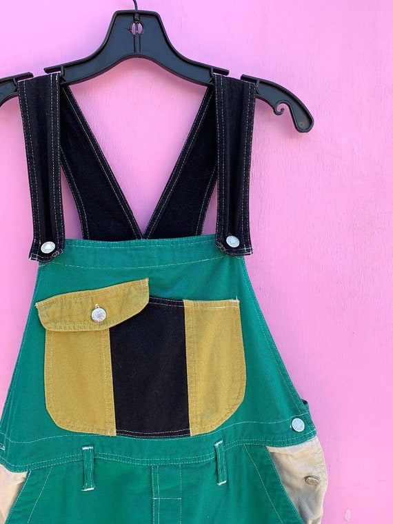 Rad 1990s Colorblock Cotton Overalls As-is - image 5