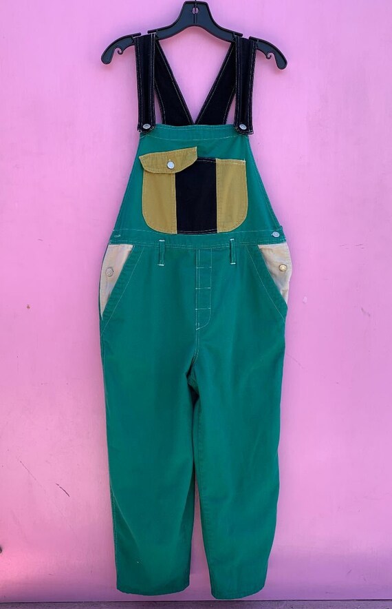 Rad 1990s Colorblock Cotton Overalls As-is - image 2