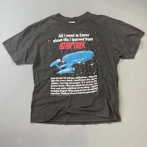 1990s Star Trek Life Lessons Tee - Geeky Single Stitch T-shirt