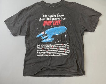 1990 年代 スタートレック 人生の教訓 T シャツ - オタク風シングルステッチ T シャツ