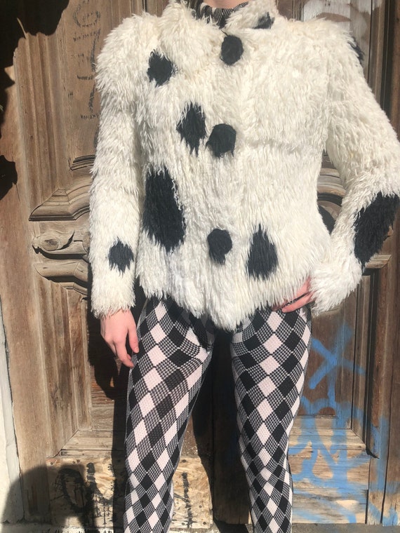 Vintage Michael Simon Shag Polka Dot Button Down S