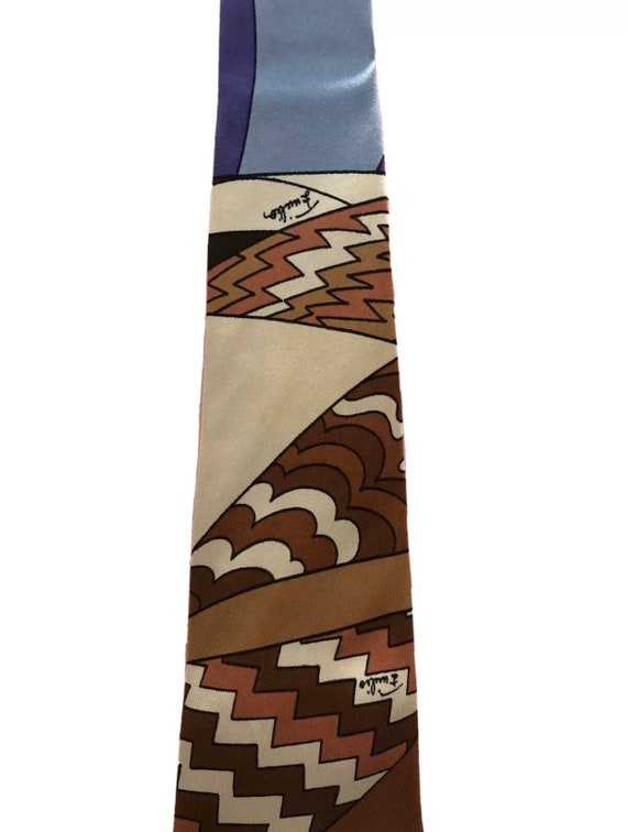 Vintage Emilio Pucci Abstract Print Silk Necktie