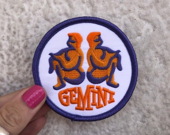 Gemini Zodiac Iron-On Circle Patch