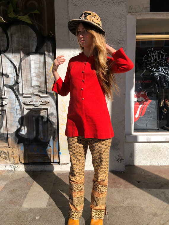 Vintage Hooded Long Sleeve Button Down Mini Dress