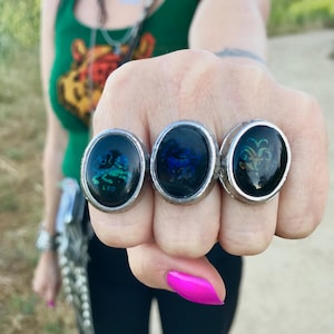 Deadstock Vintage Horoscope Zodiac Symbol Mood Rings