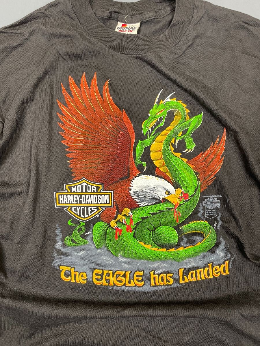 Vintage 1982 Harley Davidson T-shirt: Eagle Dragon Graphic