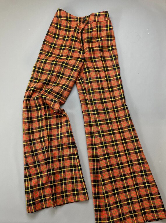 Rad Bright Rasta Tartan Plaid Wide Leg Trousers