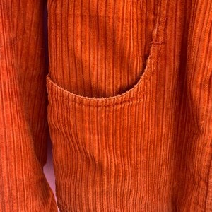 90s Orange Corduroy Sherpa Lined Jacket - Moda Int'l - Vintage Funky Sherpa Coat - Size S image 6