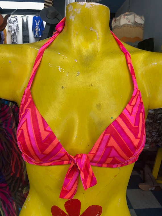 Vintage Sirena 1970's Printed Bathing Suit Top