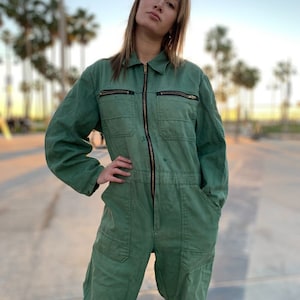Classic Us Army Military Grade Cotton Jumpsuit American Flag Patch
