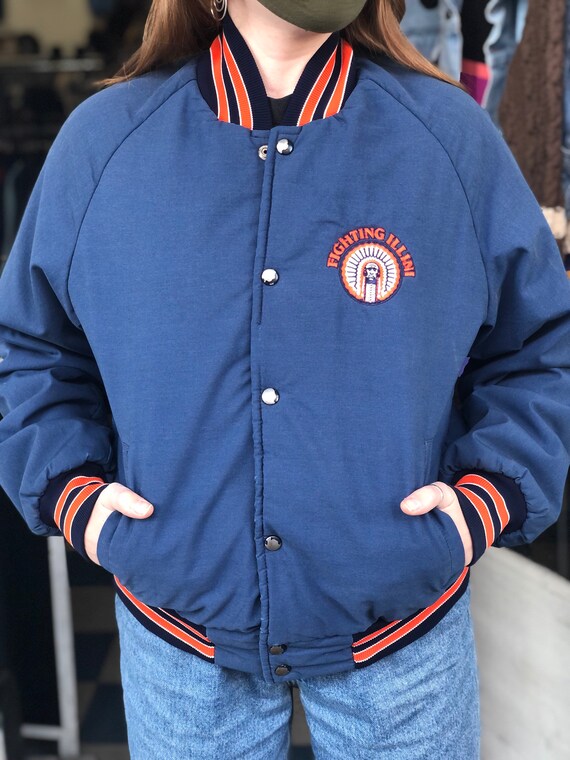 Vintage Illinois Fighting Illini Basketball Bomber