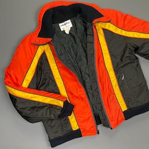 Wow Bright 1970s-80s Full Zip Color Block Nylon Ski Parka Jacket  Made In Usa