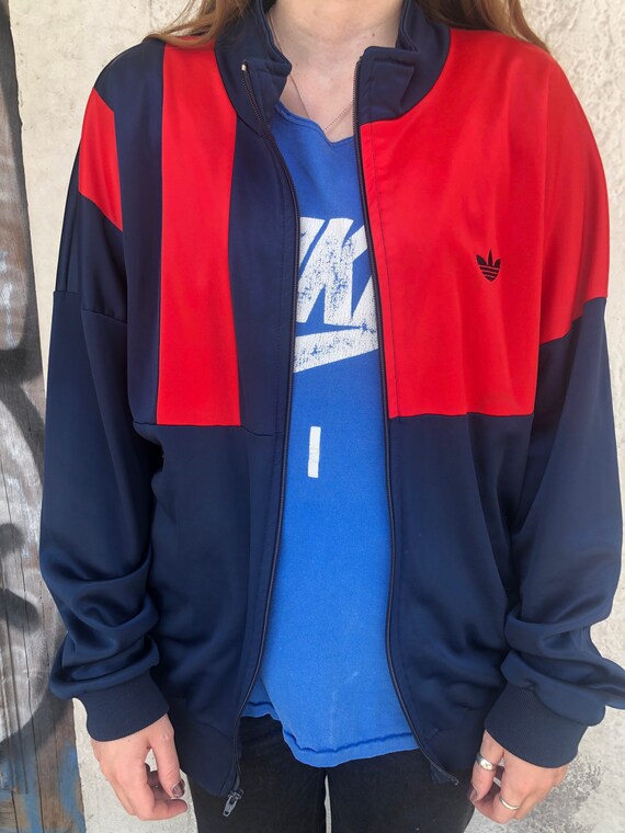 Vintage Adidas Track Navy Red Jacket