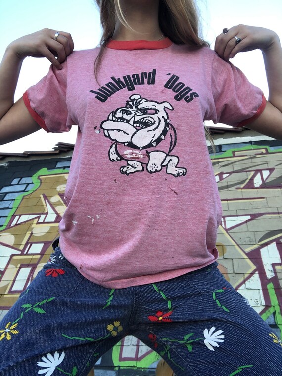 Vintage Ringer Junkyard Dogs Graphic T-Shirt