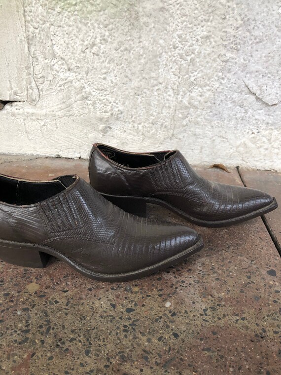 Vintage Nocona Leather Embossed Low Ankle Cowboy B