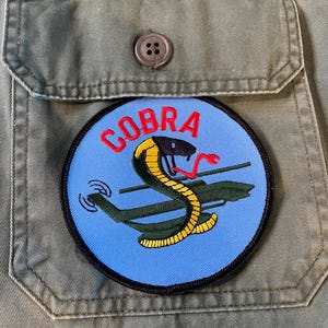Parche bordado de patrulla de helicópteros del ejército Cobra Bell AH-1 Huey