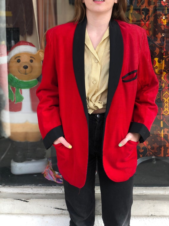 Vintage Puritan Red Corduroy Blazer Jacket
