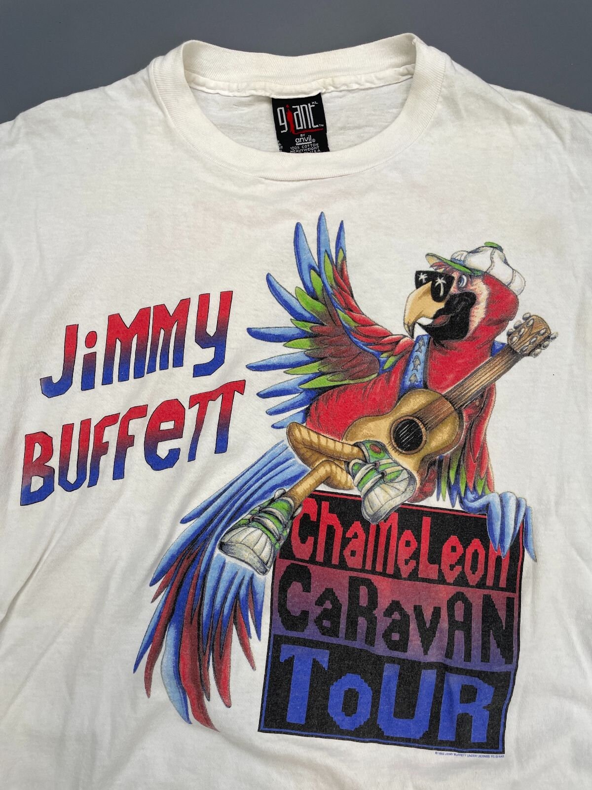 1993 ジミー・バフェット カメレオン キャラバン ツアー T シャツ 