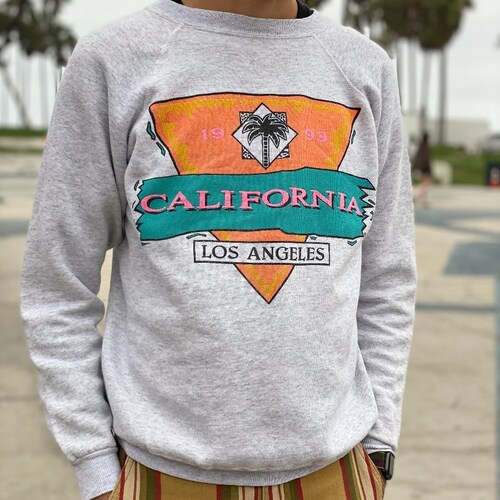 Awesome Vintage 1990s Neon Los Angeles California shops 1993 Graphic Crewneck Sweatshirt