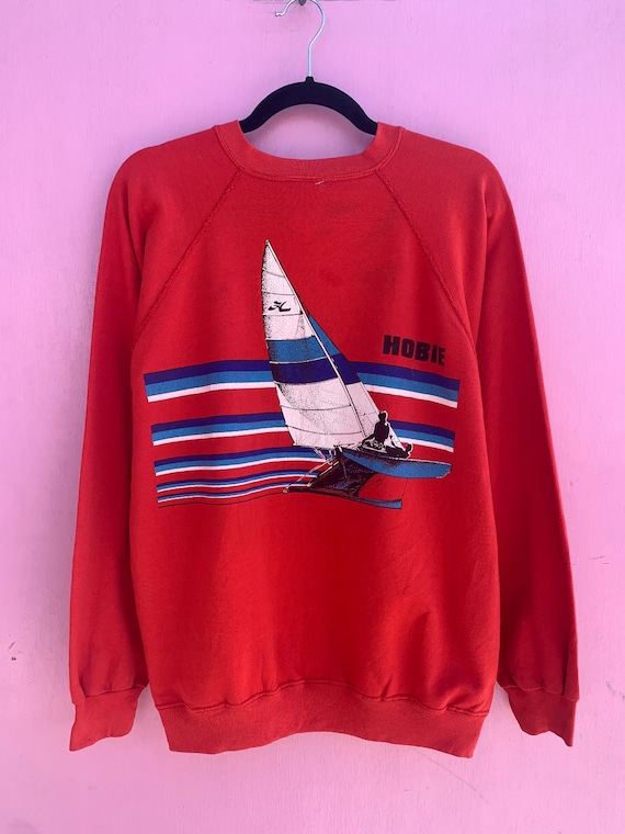 Hobie Sailboat Graphic Raglan Crewneck Sweatshirt