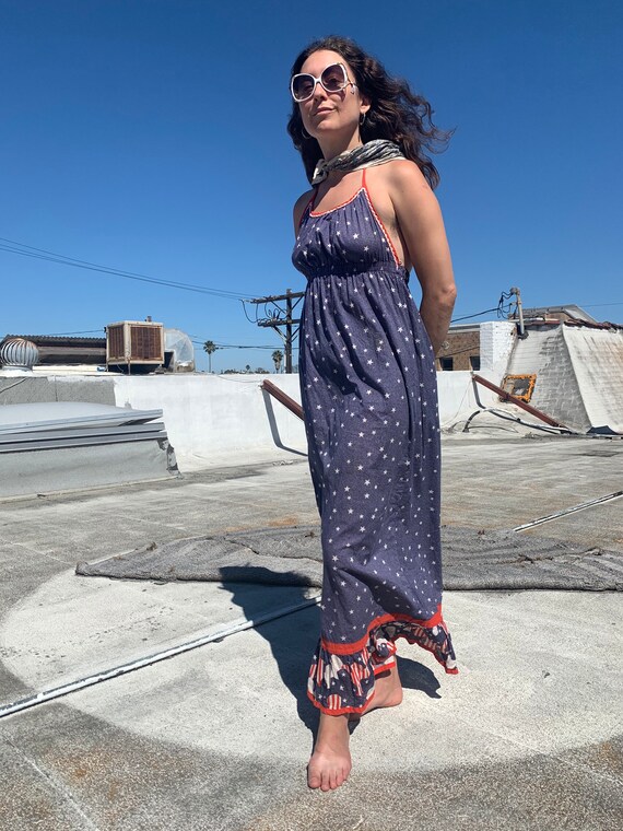 Vintage Climax Star Print Halter Top Dress