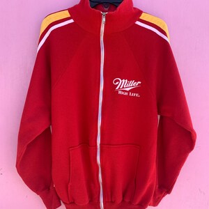 Miller High Life Triple Stripe Sleeve Zip up Sweatshirt - Etsy