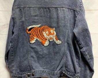 jean jacket with tiger on back