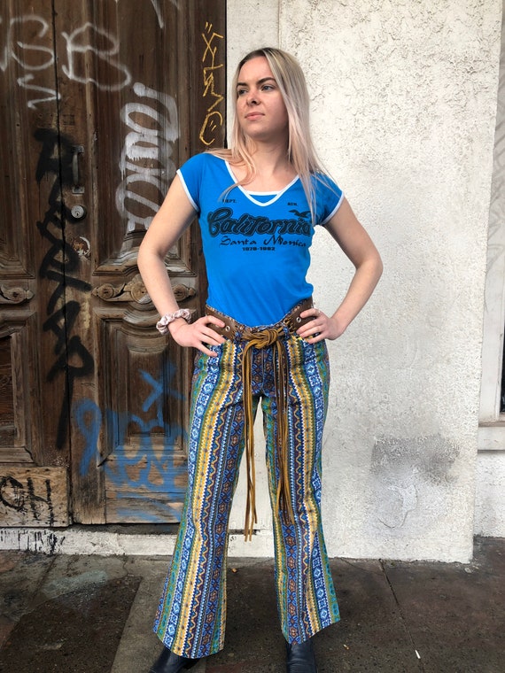 Vintage 1960's Printed Bell Bottom Pants