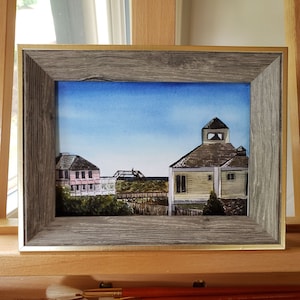 Sunny Morning at Nags Head - Outer Banks North Carolina Landscape - Aquarellmalerei - Druck oder Original