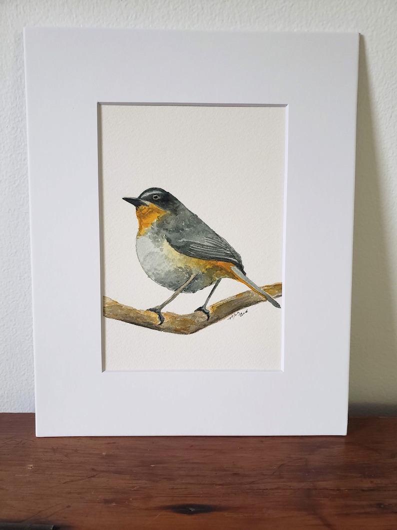 Original Common Yellowthroat Warbler Watercolor Painting image 1