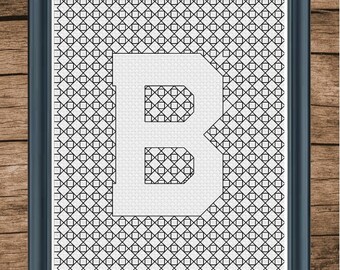 Blackwork Alphabet Letter K