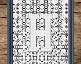 Litera alfabetu czarnego „H”
