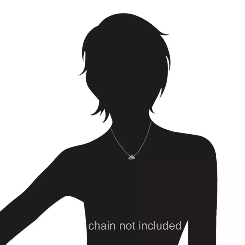 May include: A silver pendant necklace with a cloud design. The chain is not included.