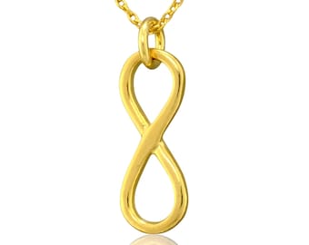 Collier à pendentif infini en argent sterling plaqué or