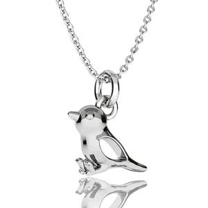 925 Sterling Silver Sparrow Pendant, Cute Little Bird Charm Necklace, Cable Chain & Gift Box, Gift for Women, Birthday Gift, Christmas Gift
