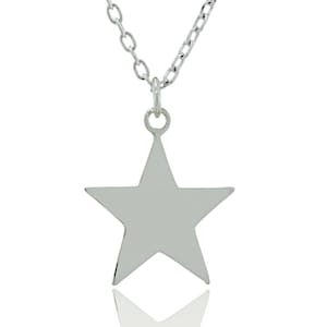 Sterling Silver Star Pendant Necklace: Christmas Charm, Gift Box