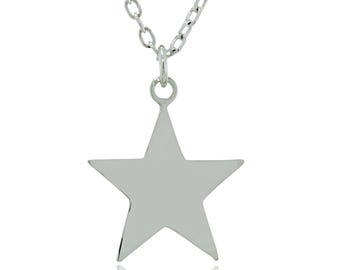 Sterling Silver Star Pendant Necklace: Christmas Charm, Gift Box